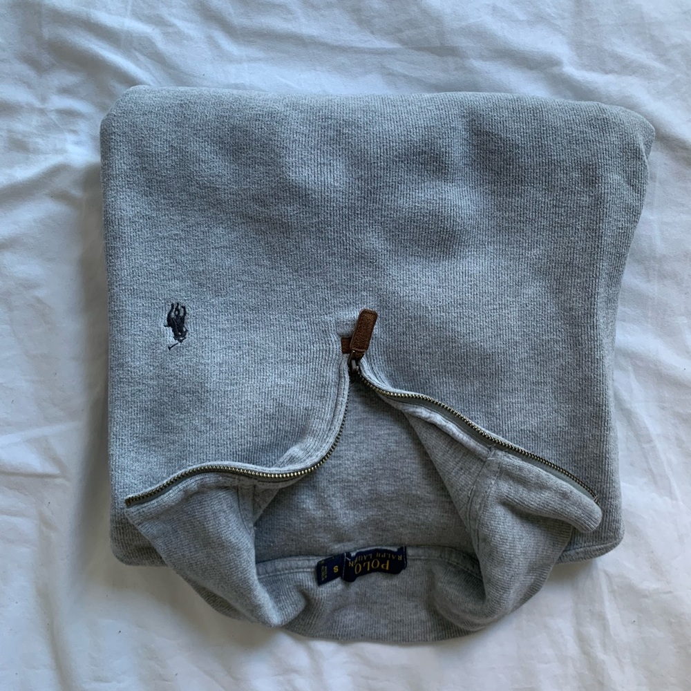 Polo Ralph Lauren Grey Corduroy Quarter ZIP